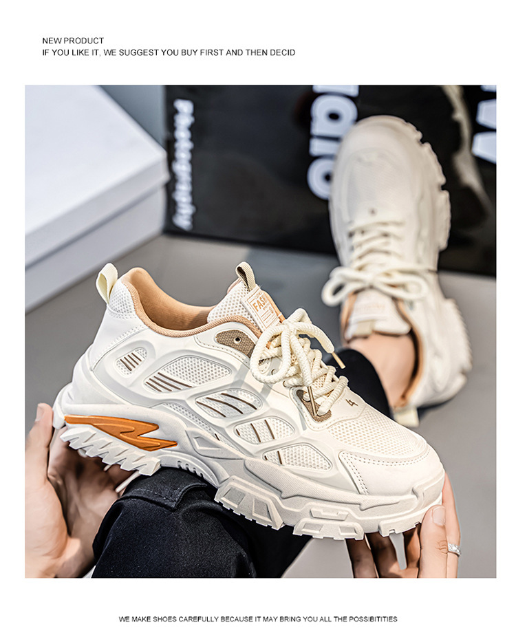 Atmungsaktive Herren-Freizeitschuhe mit Plateausohle und Schnürung detail 13