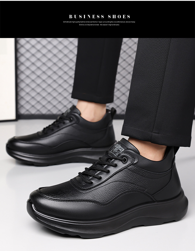 Gefütterte Leder-Freizeitschuhe für Herren mit Dämpfung detail 1