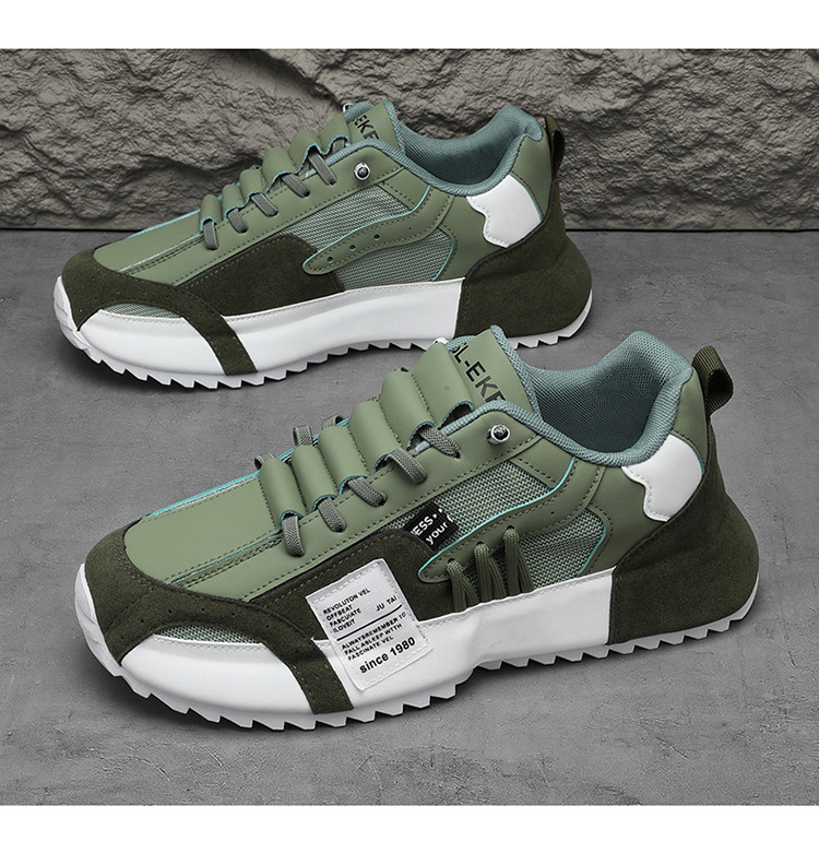Scarpe casual da uomo traspiranti stringate con plateau e motivo color block detail 10