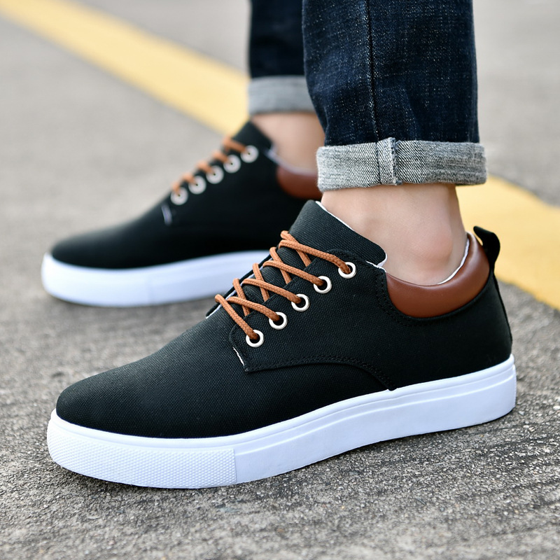 Scarpe casual stringate da uomo in tela traspirante 5