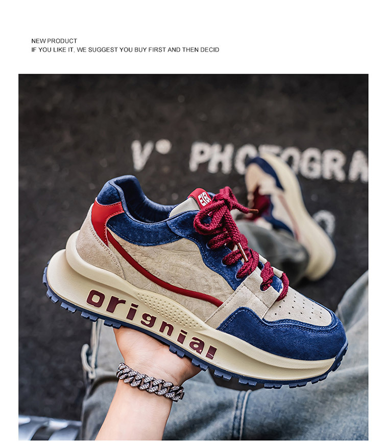 Men's Colorblock Cushioned Platform Casual Shoes detail 7