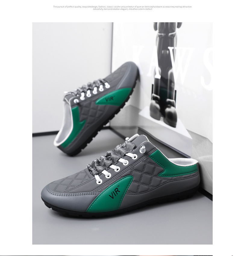 Zapatos casuales slip-on de cuero sintético en bloques de color para hombre detail 7