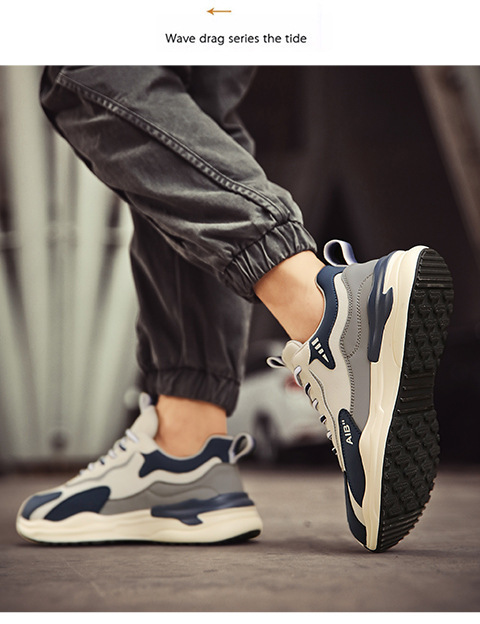 Sneakers casual da uomo stringate e ammortizzate con motivo colorblock detail 7