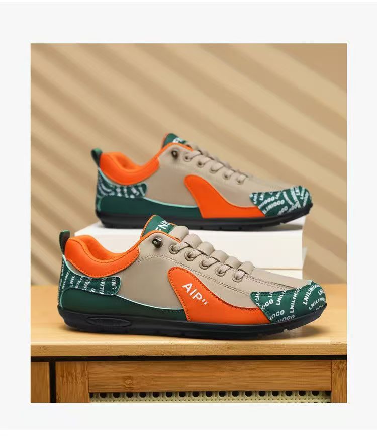 Men's Colorblock Lightweight Lace-Up Casual Shoes detail 12