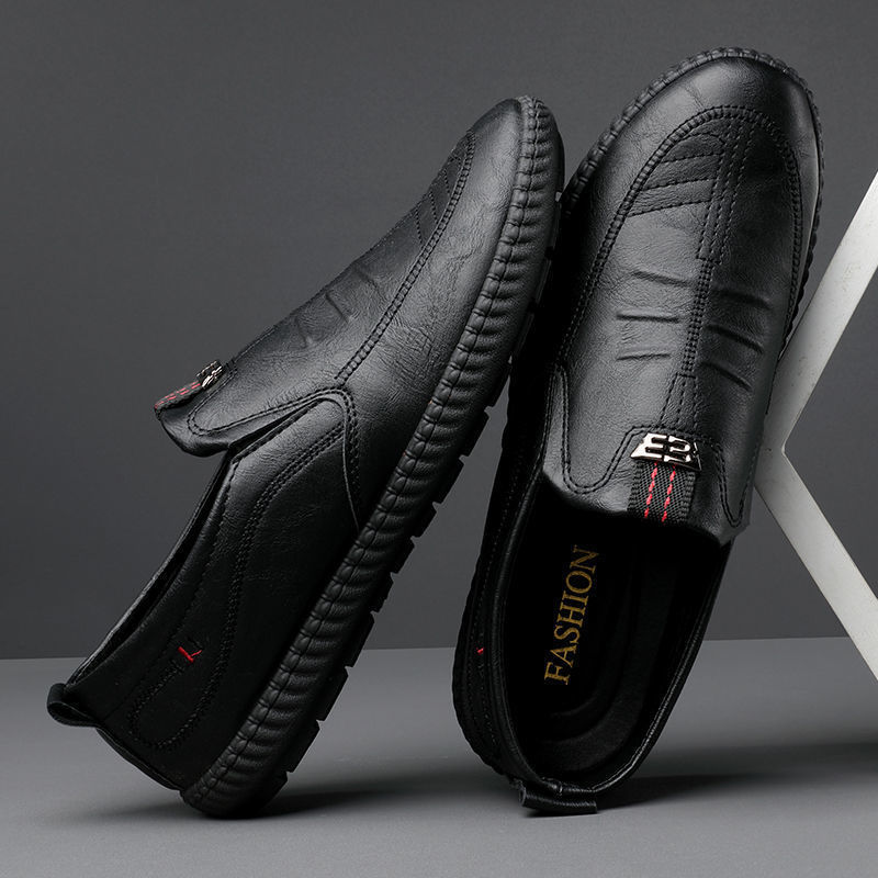 Bequeme Slip-On Freizeitschuhe für Herren aus PU-Leder mit weicher Sohle 3