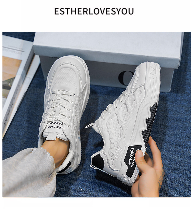 Sneakers chunky stringate da uomo – Scarpe casual antiscivolo detail 8