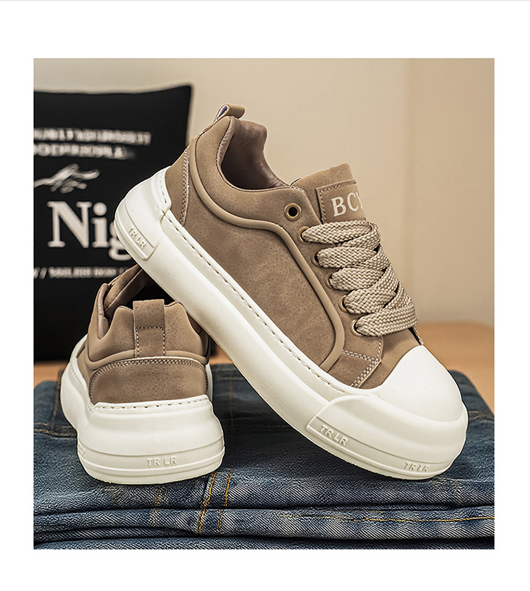 Men's Platform Lace-Up Chunky Casual Shoes detail 14