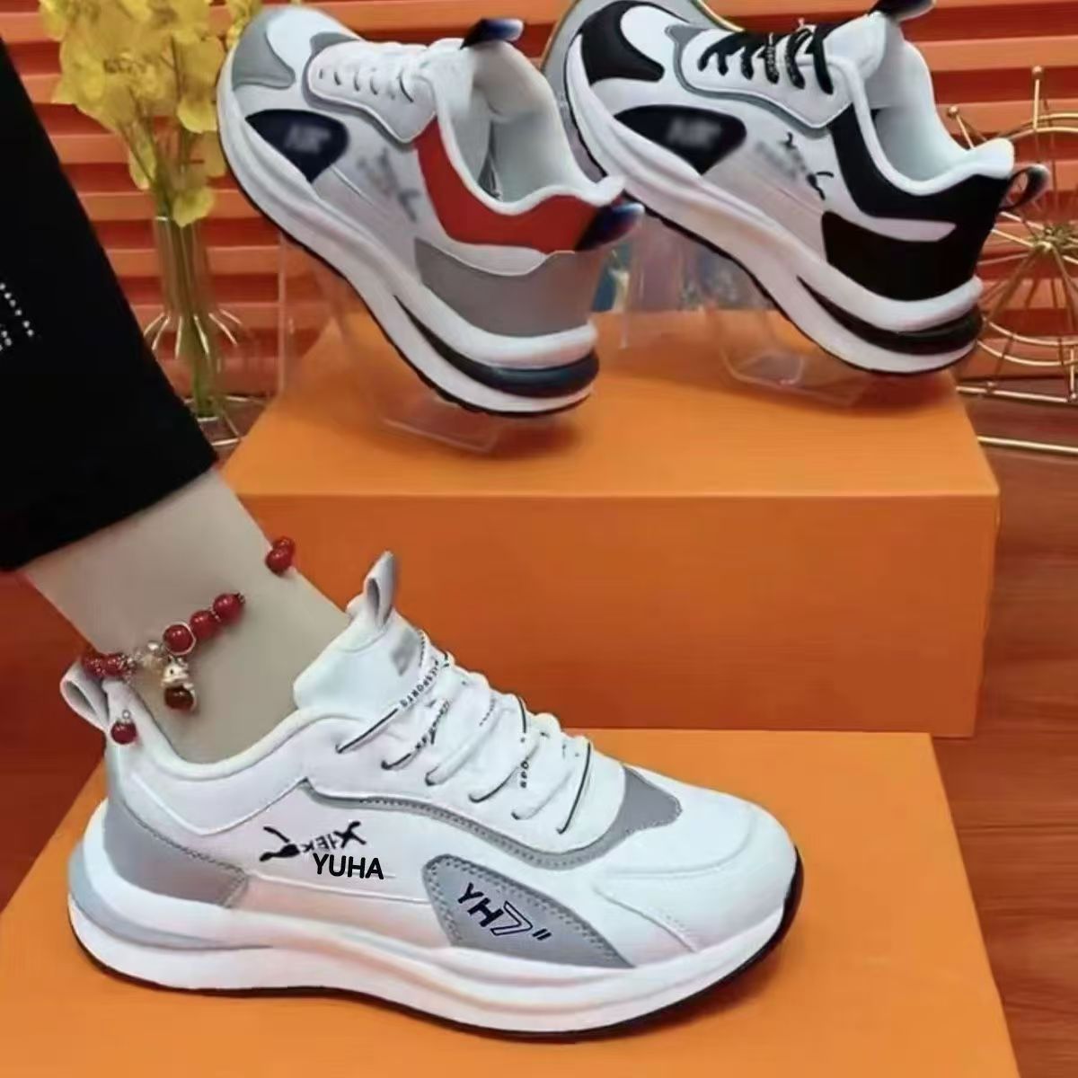 Scarpe casual da donna stringate e ammortizzate con design a blocchi di colore detail 15