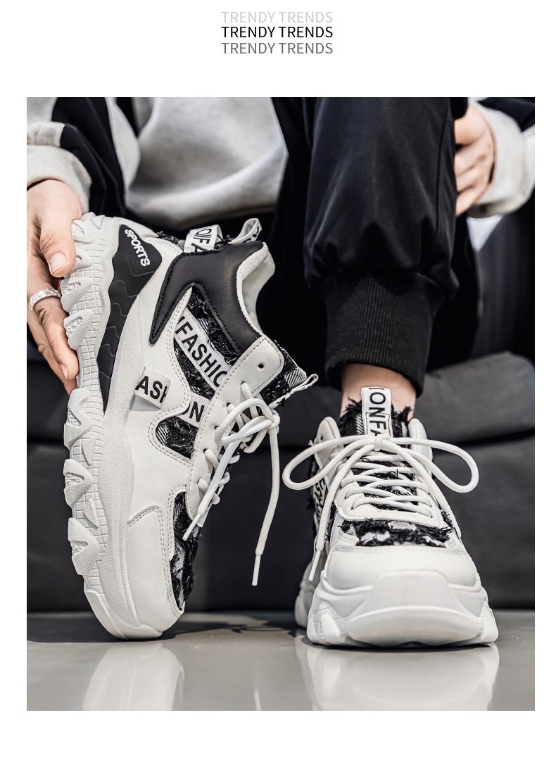 Men's Chunky Platform Lace-Up Casual Sneakers detail 12