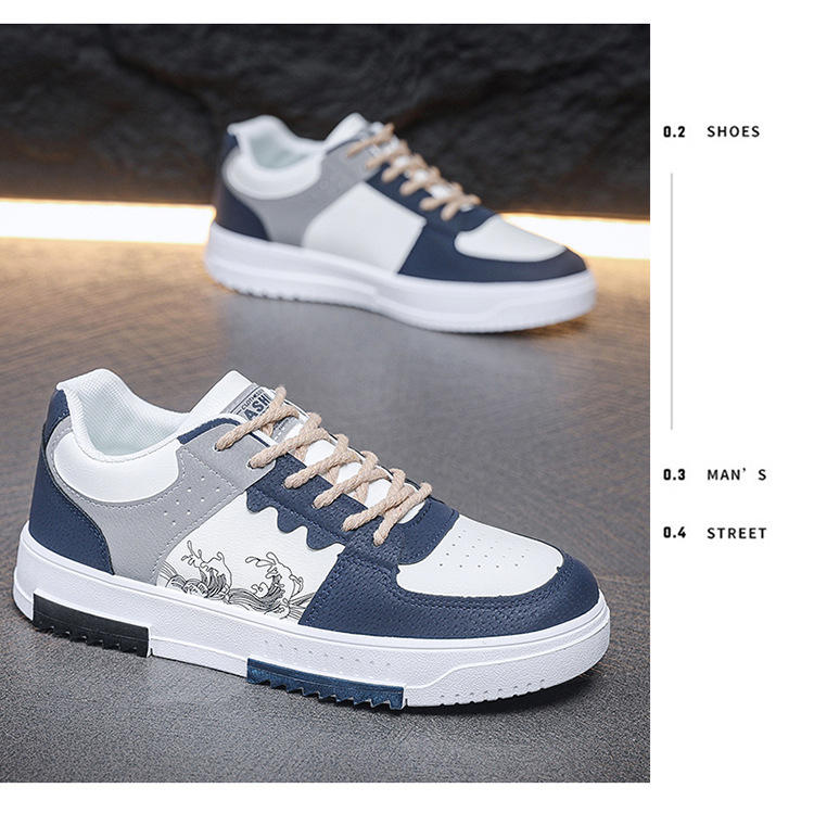 Skateschoenen voor heren met grafische print en vetersluiting detail 12