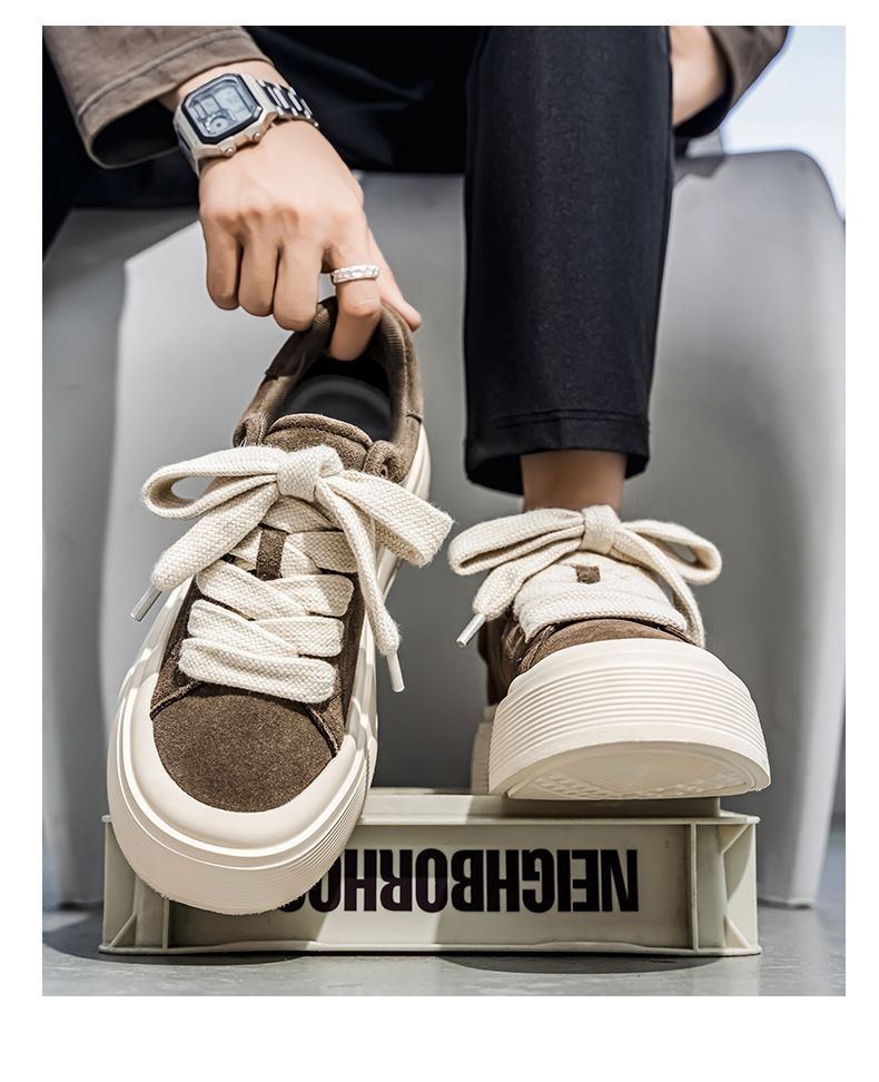 Plateau-Freizeitschuhe für Herren mit dicken Schnürsenkeln detail 6