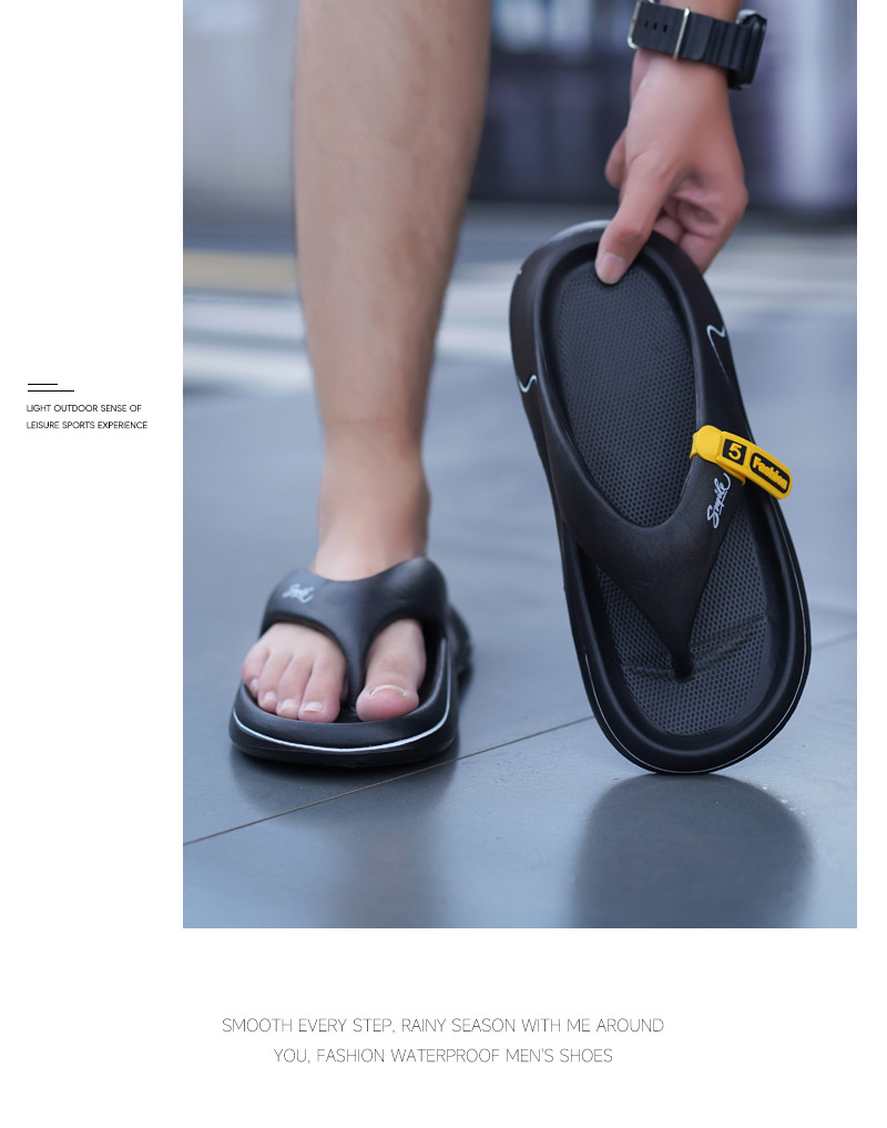 Men's Cushioned Waterproof Slip-On Flip-Flops detail 4