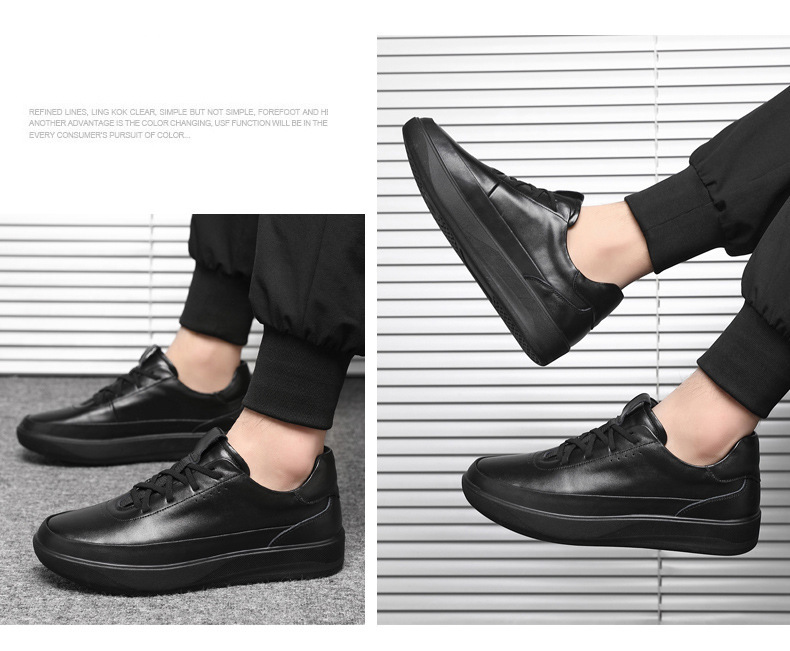 Minimalistische Schnür-Freizeitschuhe aus Leder für Herren detail 5