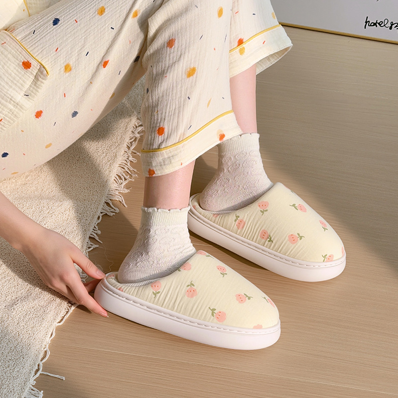 Pantofole slip-on da donna in morbido cotone 5