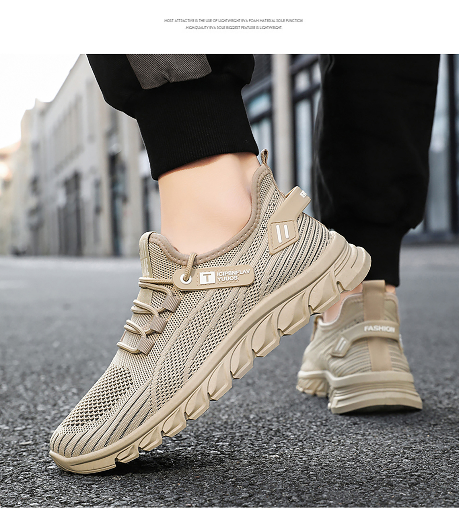 Lichte en ademende mesh hardloopschoenen voor heren detail 11