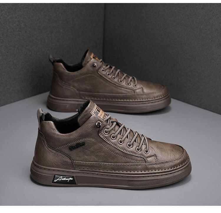 Herren Freizeitschuhe aus PU-Leder zum Schnüren detail 2