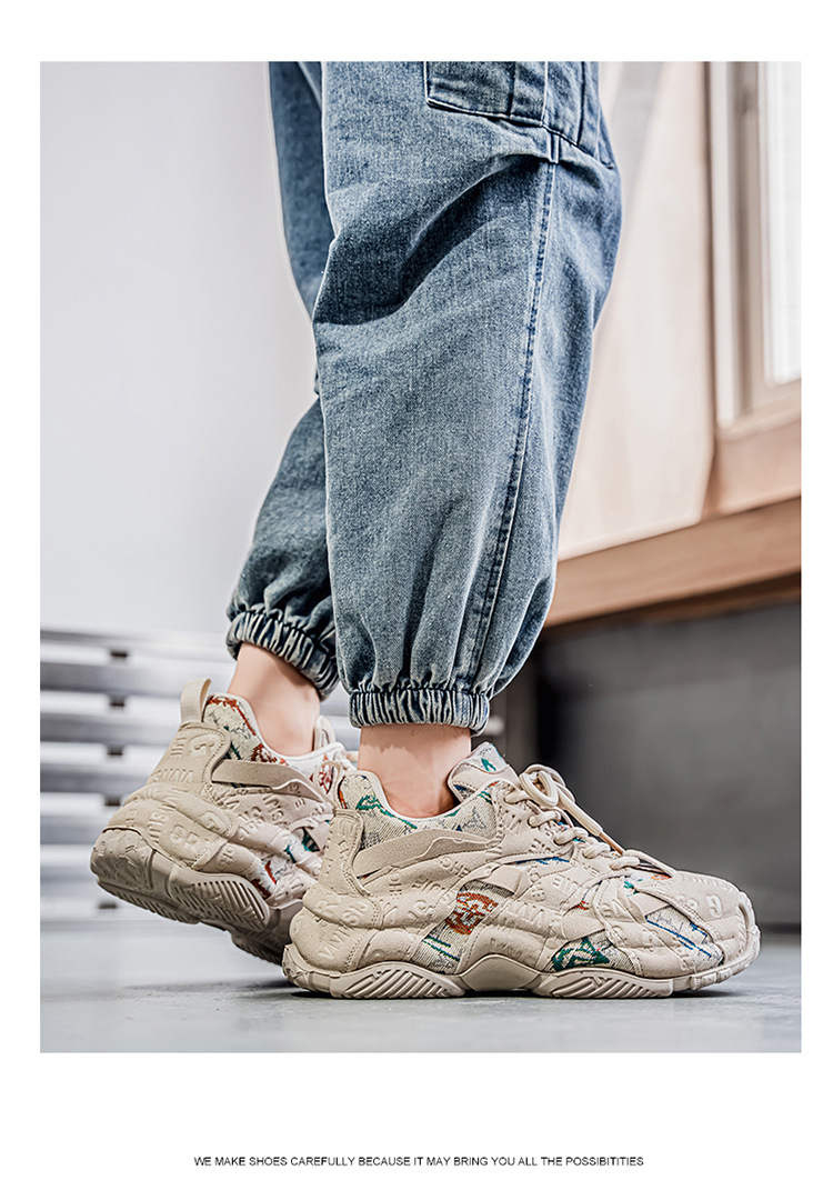 Gepolsterte Plateau-Freizeitschuhe für Herren mit Schnürung detail 9