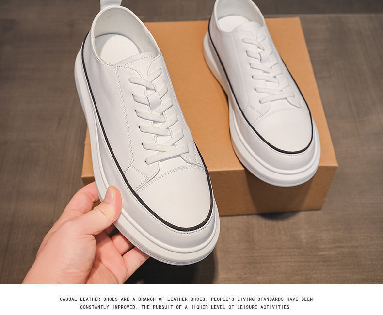 Plateau-Freizeitschuhe für Herren aus PU-Leder zum Schnüren detail 6