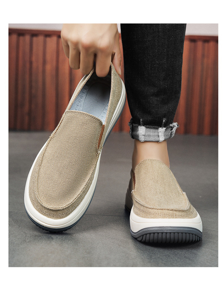 Men's Breathable Canvas Slip-On Casual Shoes detail 5