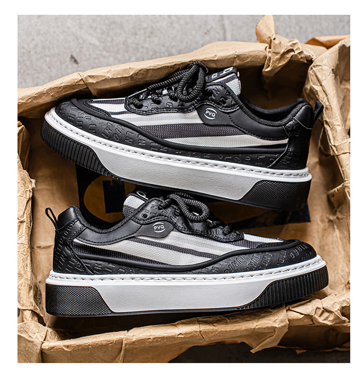 Men's Colorblock Cushioned Lace-Up Platform Casual Shoes detail 20