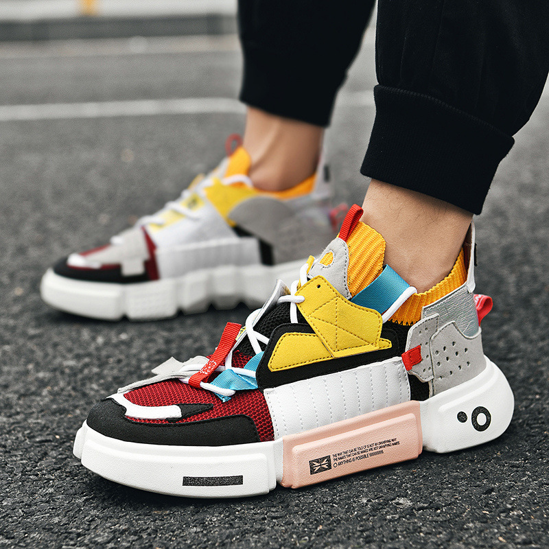Chaussures casual unisexes respirantes à plateforme style color-block 2