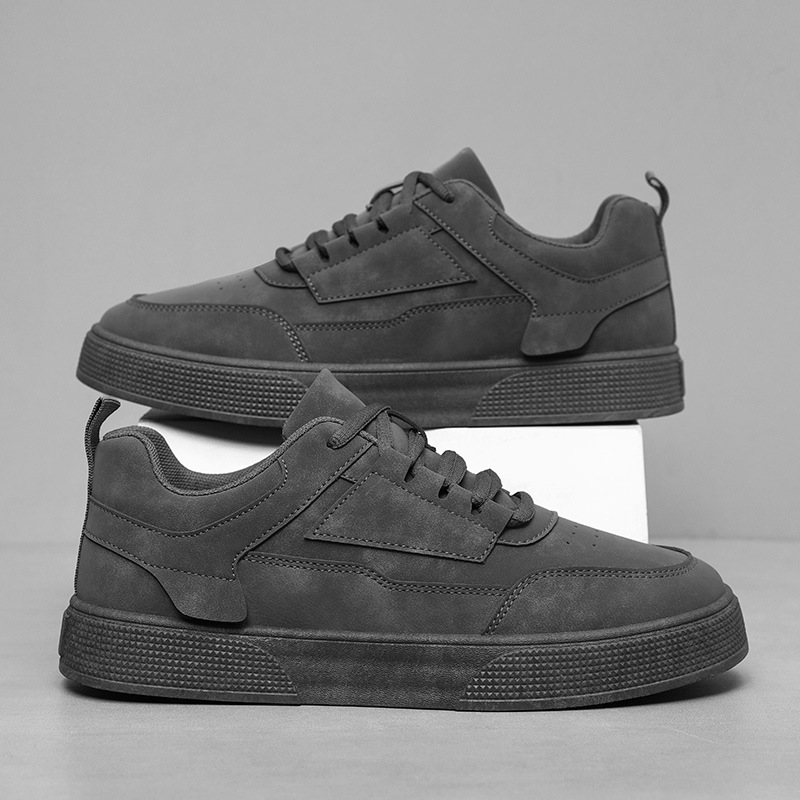 Einfarbige Herren-Freizeitschuhe aus PU-Leder zum Schnüren detail 10