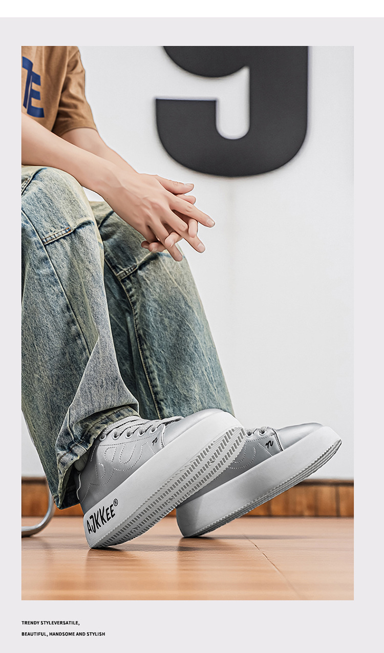 Unisex Plateau Freizeitschuhe zum Schnüren mit Erhöhung detail 13