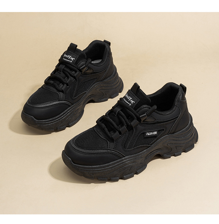 Atmungsaktive Plateau-Sneaker für Damen mit dicker Sohle detail 9
