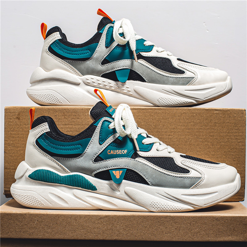 Men's Breathable Colorblock Lace-Up Casual Sneakers 4