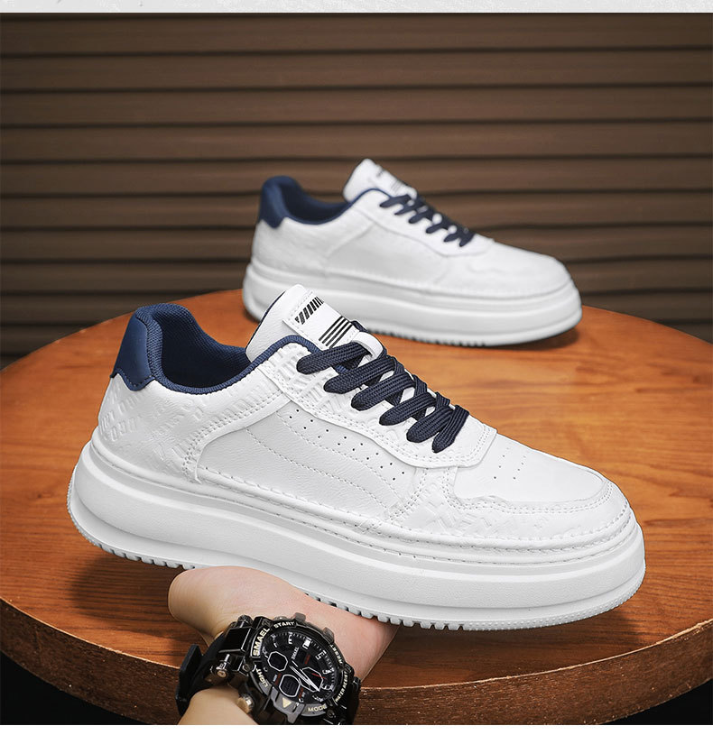 Gedempte plateau-sneakers met veters voor heren detail 2