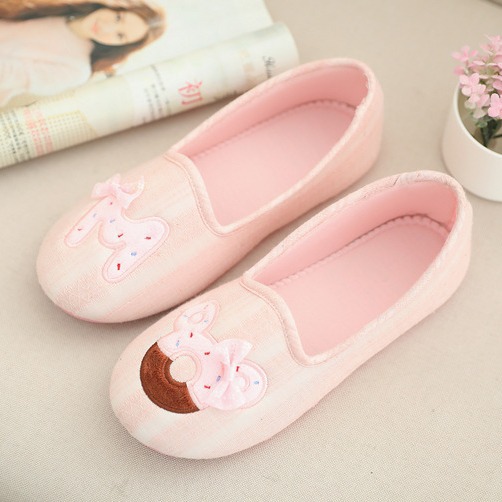 Pantuflas de casa para mujer en suave algodón transpirable slip-on 3