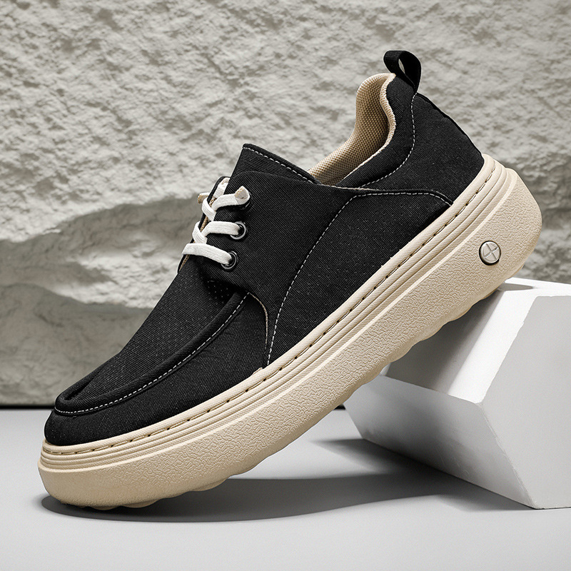 Gedämpfte Plateau-Freizeitschuhe für Herren mit Schnürung 4