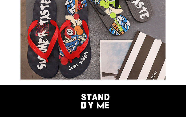 Unisex Lightweight Graphic-Print Beach Flip-Flops detail 5
