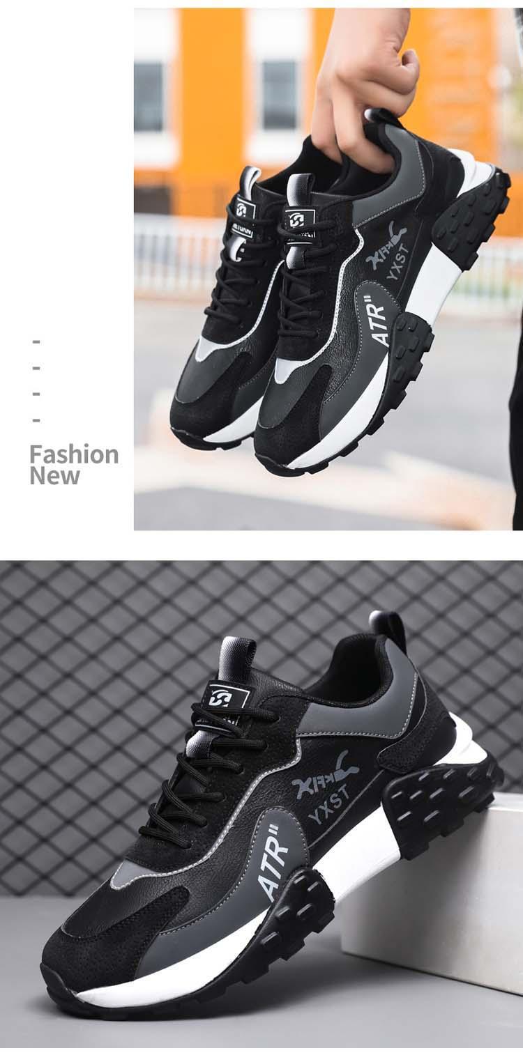 Chaussures casual pour hommes à lacets et semelle amortissante, color-block detail 13