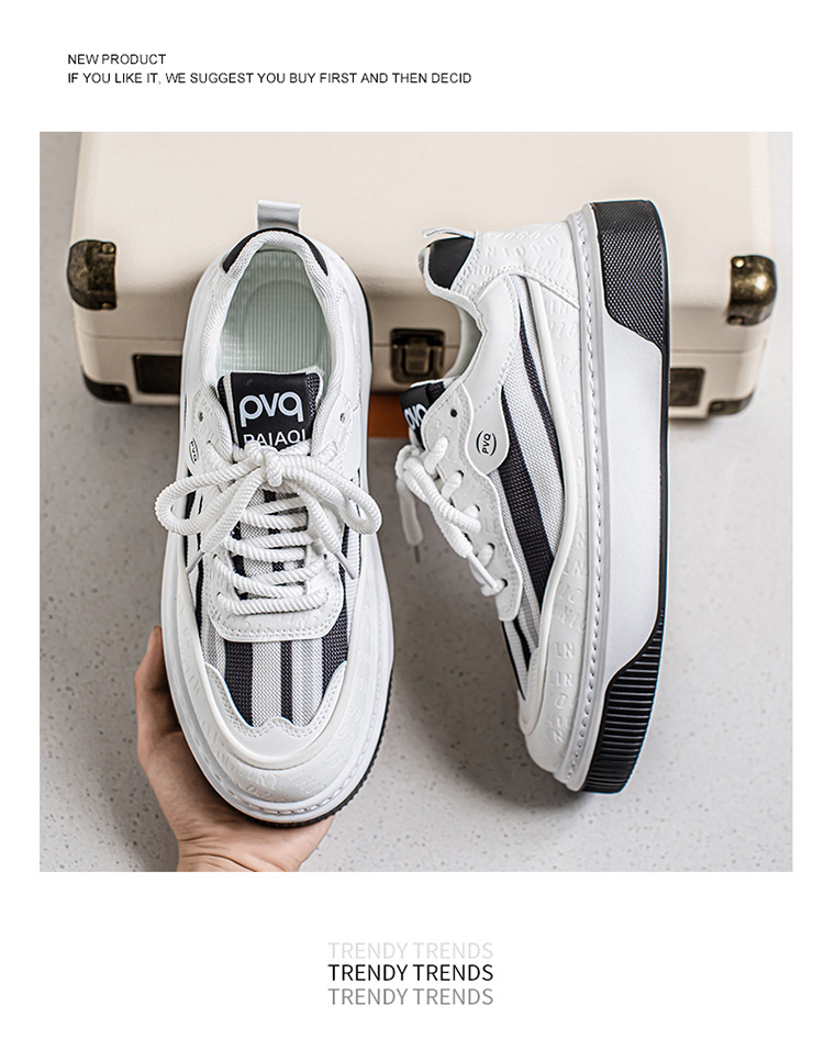 Herren Plateau-Sneaker zum Schnüren mit Streifen detail 5