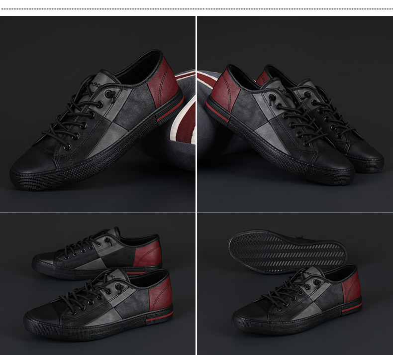 Chaussures casual plates à lacets pour hommes style color-block detail 5