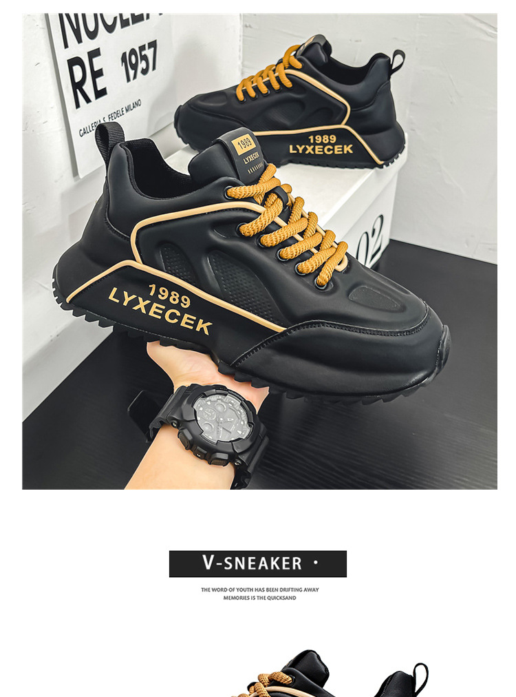 Sneakers casual stringate da uomo color block detail 2