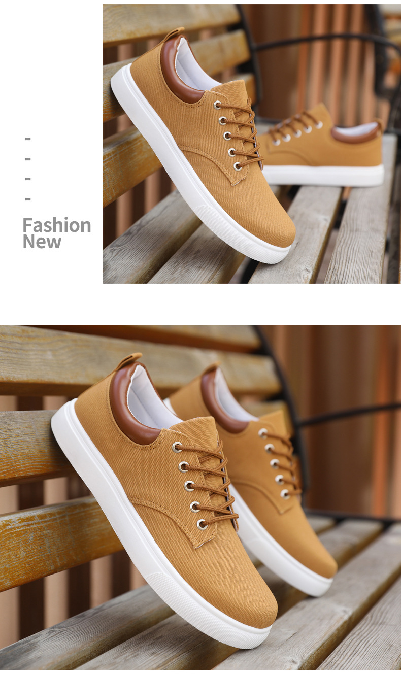 Atmungsaktive Schnür-Freizeitschuhe aus Canvas für Herren detail 12
