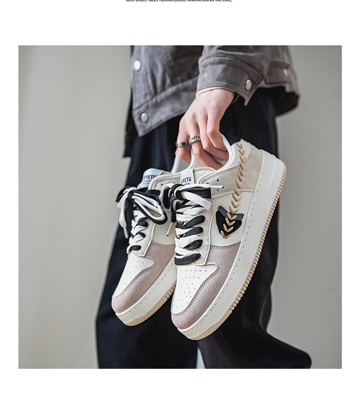 Scarpe da skate unisex traspiranti stringate con motivo color block detail 1