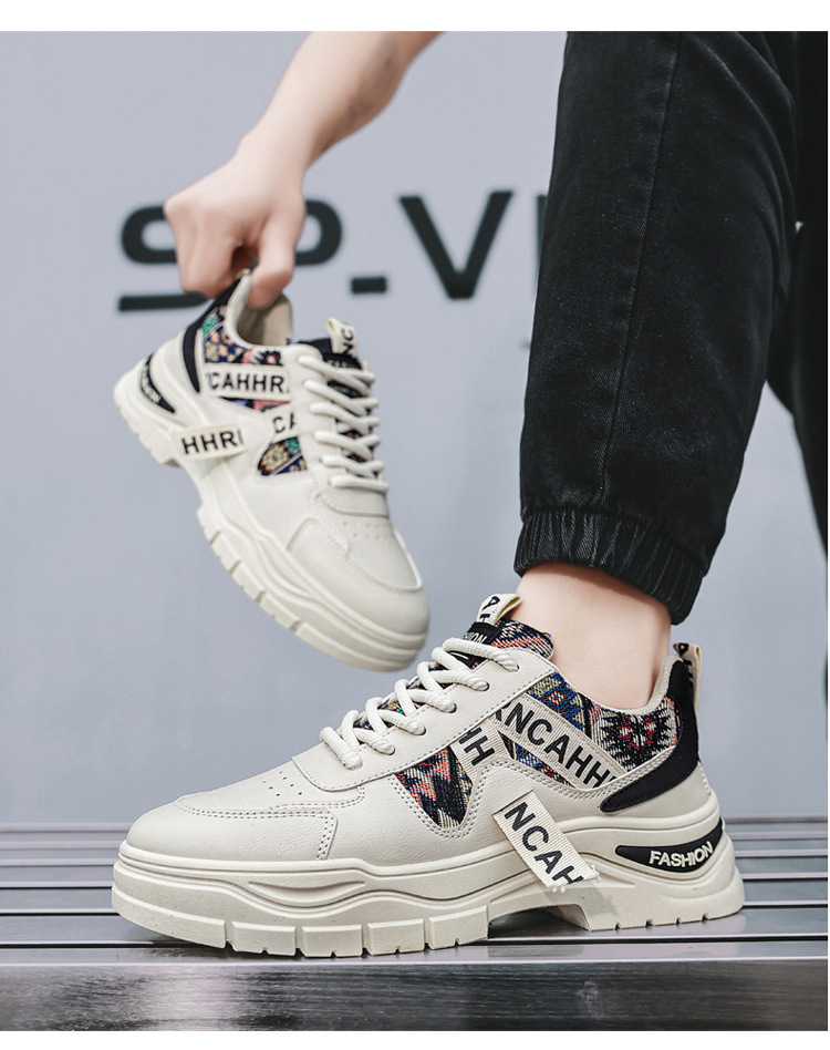 Sneakers stringate da uomo con zeppa e motivo color block detail 9