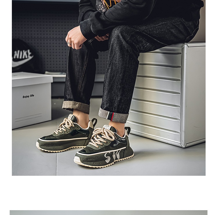 Scarpe casual da uomo con plateau stringate in pelle PU detail 17