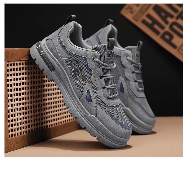 Men's Breathable Non-Slip Lace-Up Casual Shoes detail 4