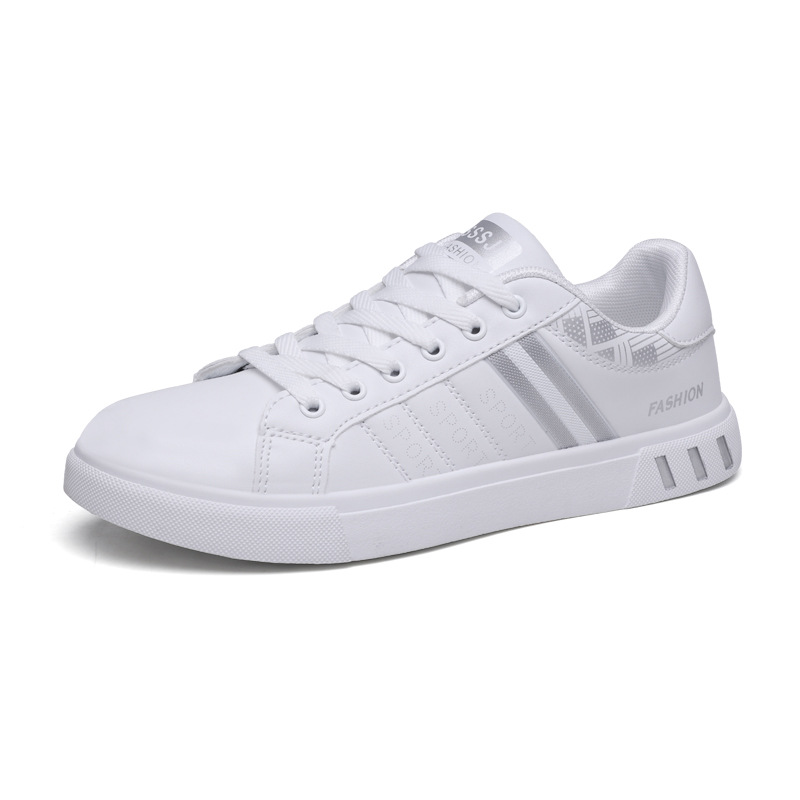 Leichte Freizeitschuhe für Herren aus PU-Leder mit Streifen & Schnürung detail 11