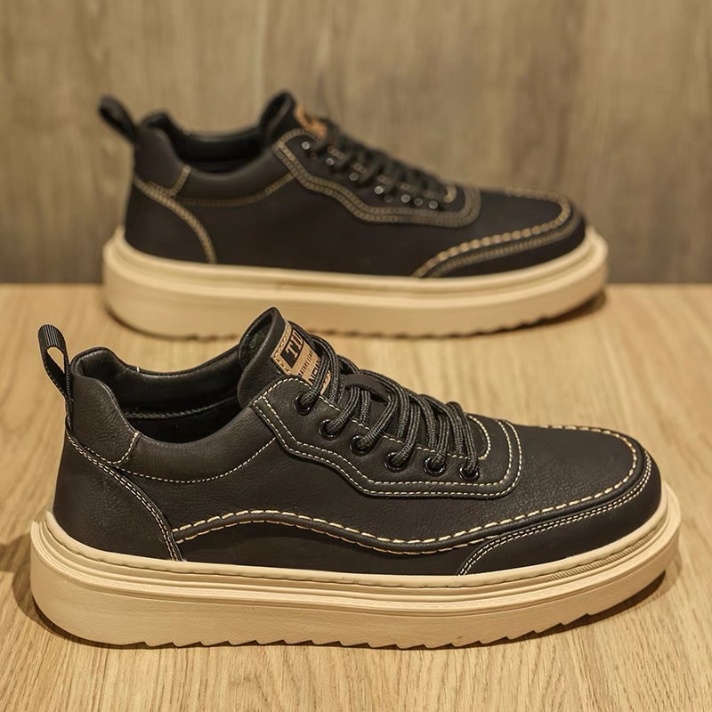 Gedämpfte Plateau-Freizeitschuhe für Herren mit Schnürung 3