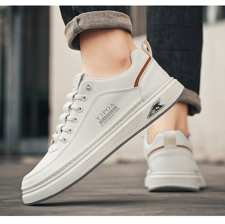 Klassische Herren-Freizeitschuhe mit Schnürung aus PU-Leder, Low-Top detail 4