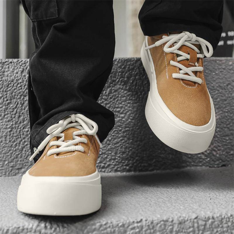 Herren-Freizeitschuhe aus Wildleder mit Plateausohle und Schnürung 5