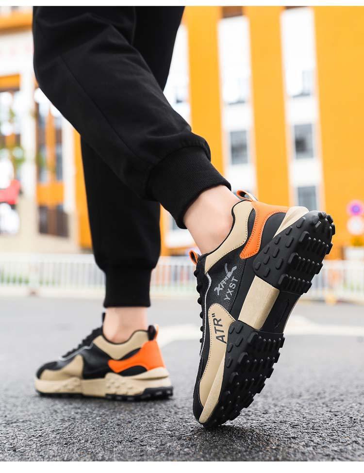 Chaussures casual pour hommes à lacets et semelle amortissante, color-block detail 11