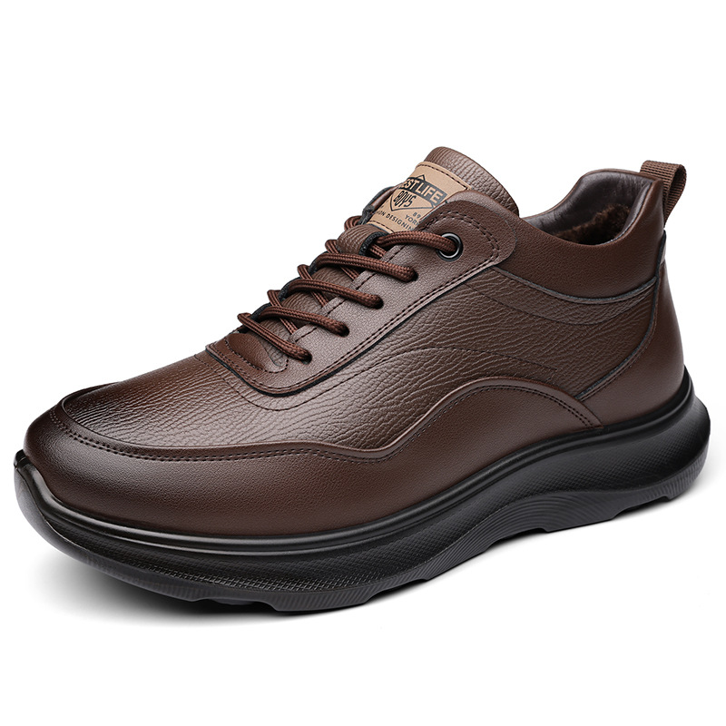 Gefütterte Leder-Freizeitschuhe für Herren mit Dämpfung 6
