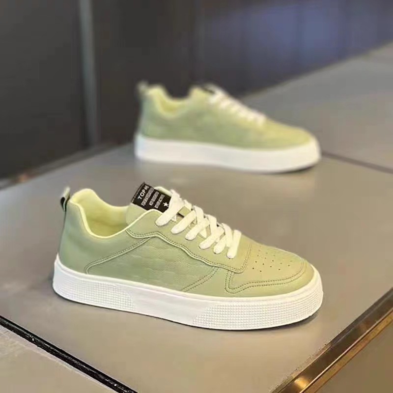 Unisex Lace-Up PU Leather Casual Sneakers detail 14