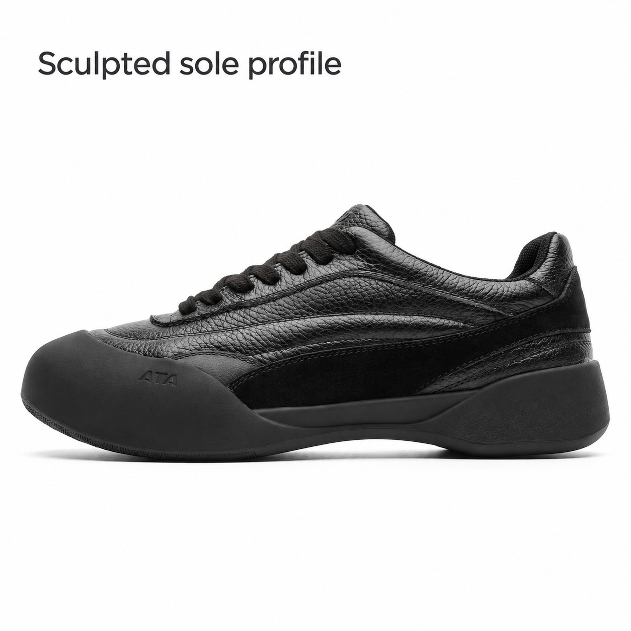 Unisex Full-Grain Leather Rubber Toe-Cap Lace-Up Casual Shoes detail 4